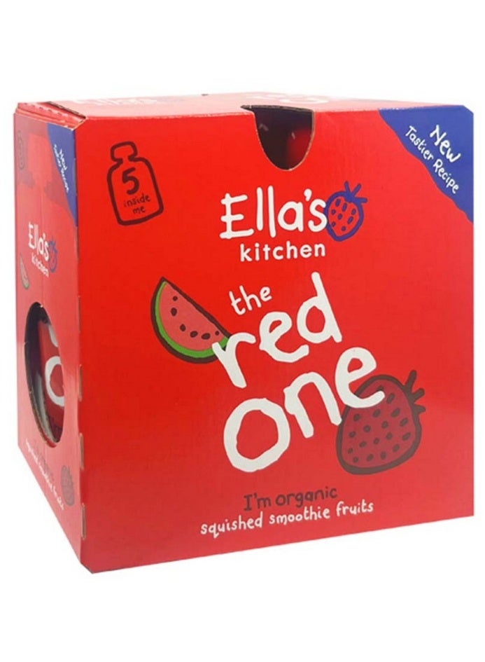Ella’s kitchen Organic The Red One Squished Smoothie Fruits 6+ Months 5X90G - Image 1